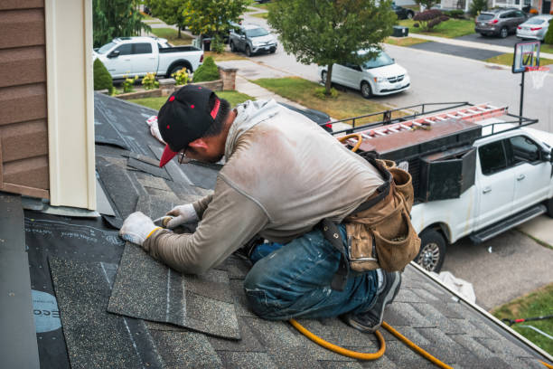 Professional Roofing technician working in Harts, WV